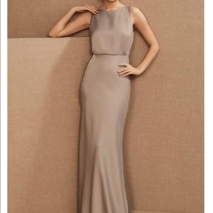 BHLDN Beckett Satin Charmeuse Maxi Dress